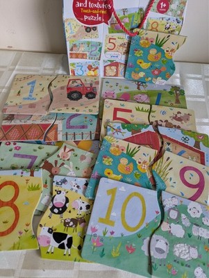 M&S Bauernhof Zahlen und Texturen Touch-and-Feel Puzzle Alter 1+ klobige Teile