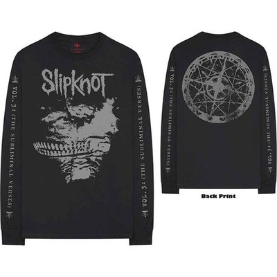 Offiziell lizenziertes Slipknot Subliminal Verses schwarzes Langarm-T-Shirt für Herren