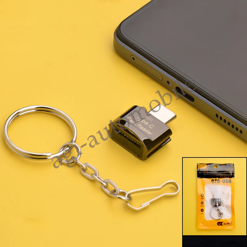New USB Type-C OTG to for Micro SD TF Adapter Memory Card Reader with Key Ring - Image 2 of 4