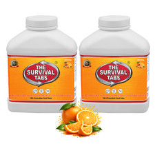 Survival Tabs Orange 2-Pack 360 Survival Food Tablets Long Term Storage GF