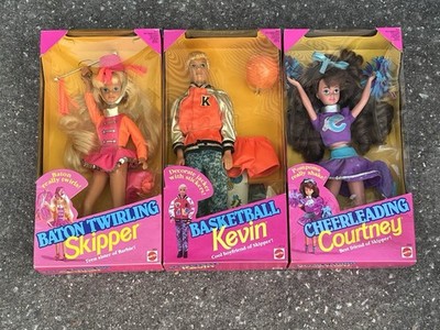 Basketball Kevin Baton Twirling Skipper Courtney Barbie Doll Lot 1992 NRFB