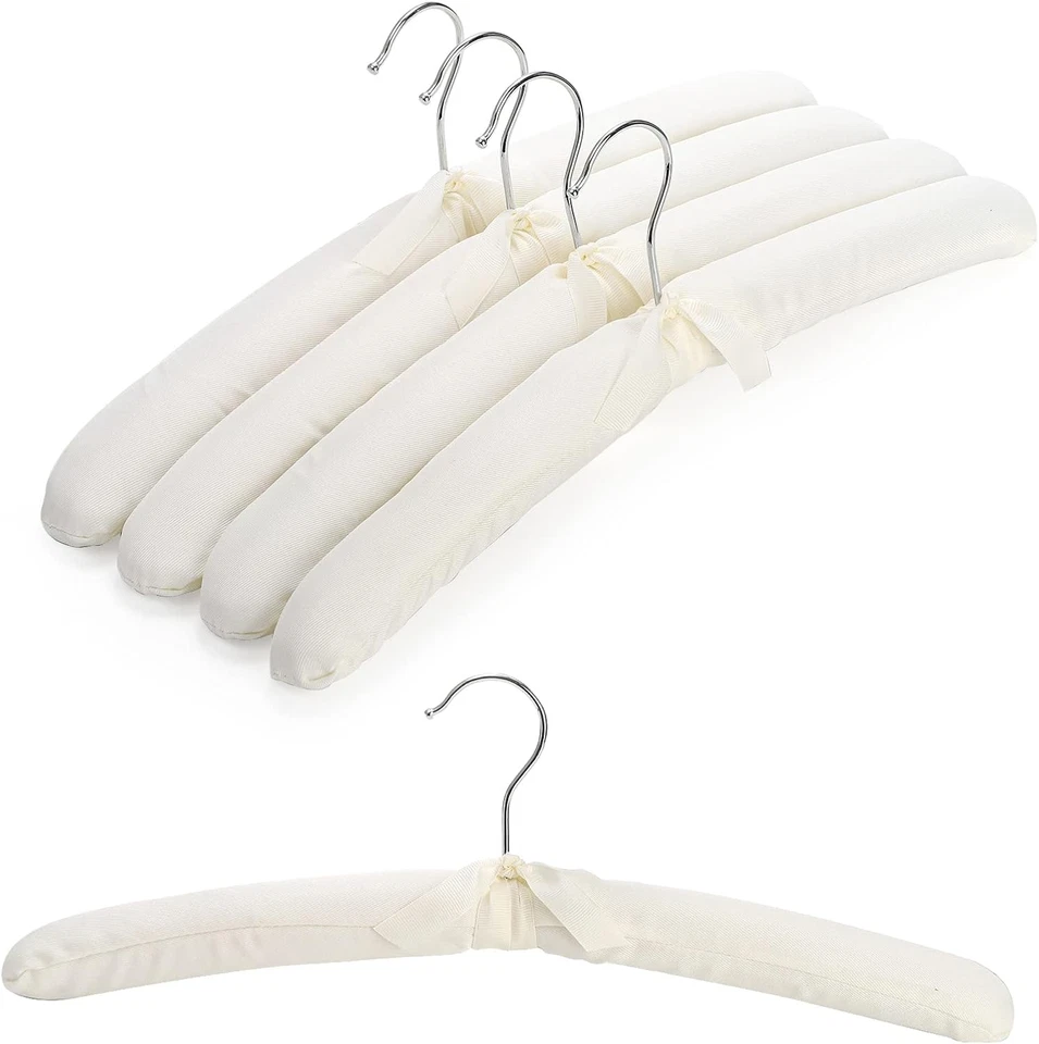 Paquete de 12 perchas acolchadas de tela, perchas acolchadas de espuma para vestido de novia para abrigo, blusa Foto 4 de 4