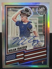 Nolan Traeger 2026 Panini Stars & Stripes Prizm USA #128 Silver Auto