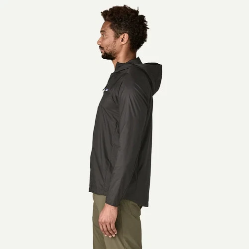 Patagonia Men's Houdini Jacket Black w/Black Lightweight Windbreaker Free Ship image 2