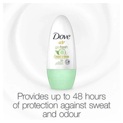  FAST SHIPPING 5x Dove Roll On Cucumber & Green Tea Deodorant Go Fresh 50 ml