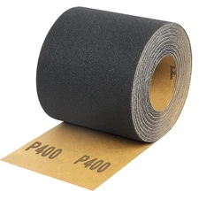 400 Grit Sandpaper Roll, 3-2/3" Wide 11 Yard Wet Dry Silicon 3.6 inch, Black 