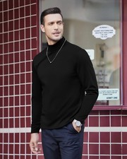 Men's Slim Fit Basic Turtleneck Long Sleeve Lightweight Pullover Sweater Size M