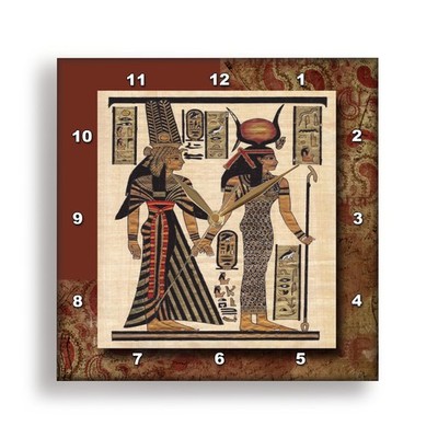 3dRose DPP_99429_1 Ancient Egyptian Papyrus Wall Clock, 10 by 10-Inch