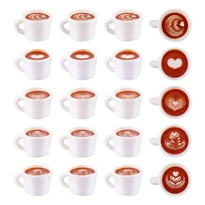 20Pcs Mini Resin Coffee Cups Miniature Things Kitchen Set Fake Drink Food Cof...