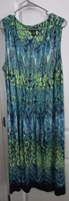 Glamour Women's Sleeveless Long Dress Size 20W Multicolor