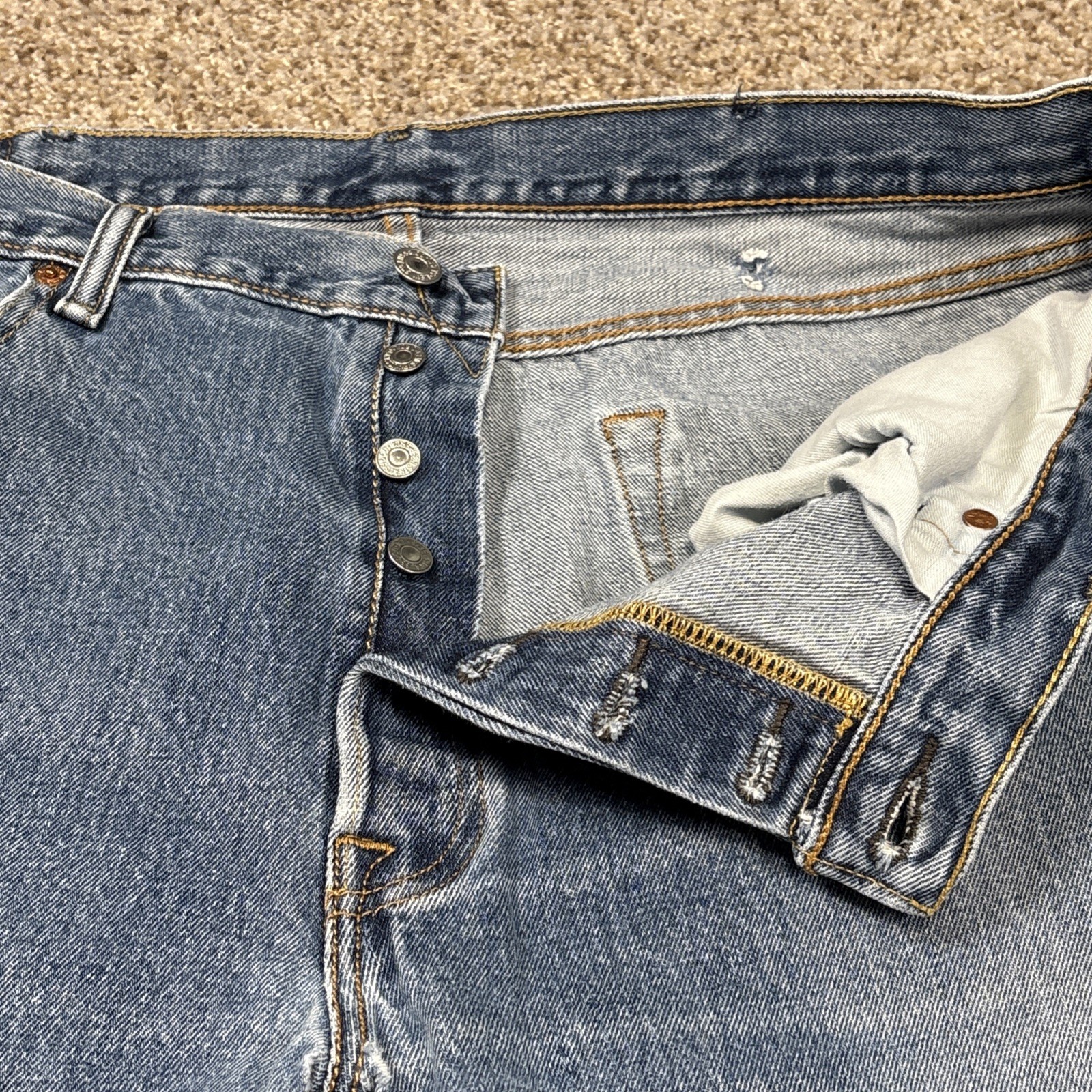 Levis 501 XX Button Fly Jeans Men’s 38 X 29 Distressed - View 5