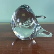 Glass Long Snout Nose PIG Hand Cooler or Paperweight Clear Figurine