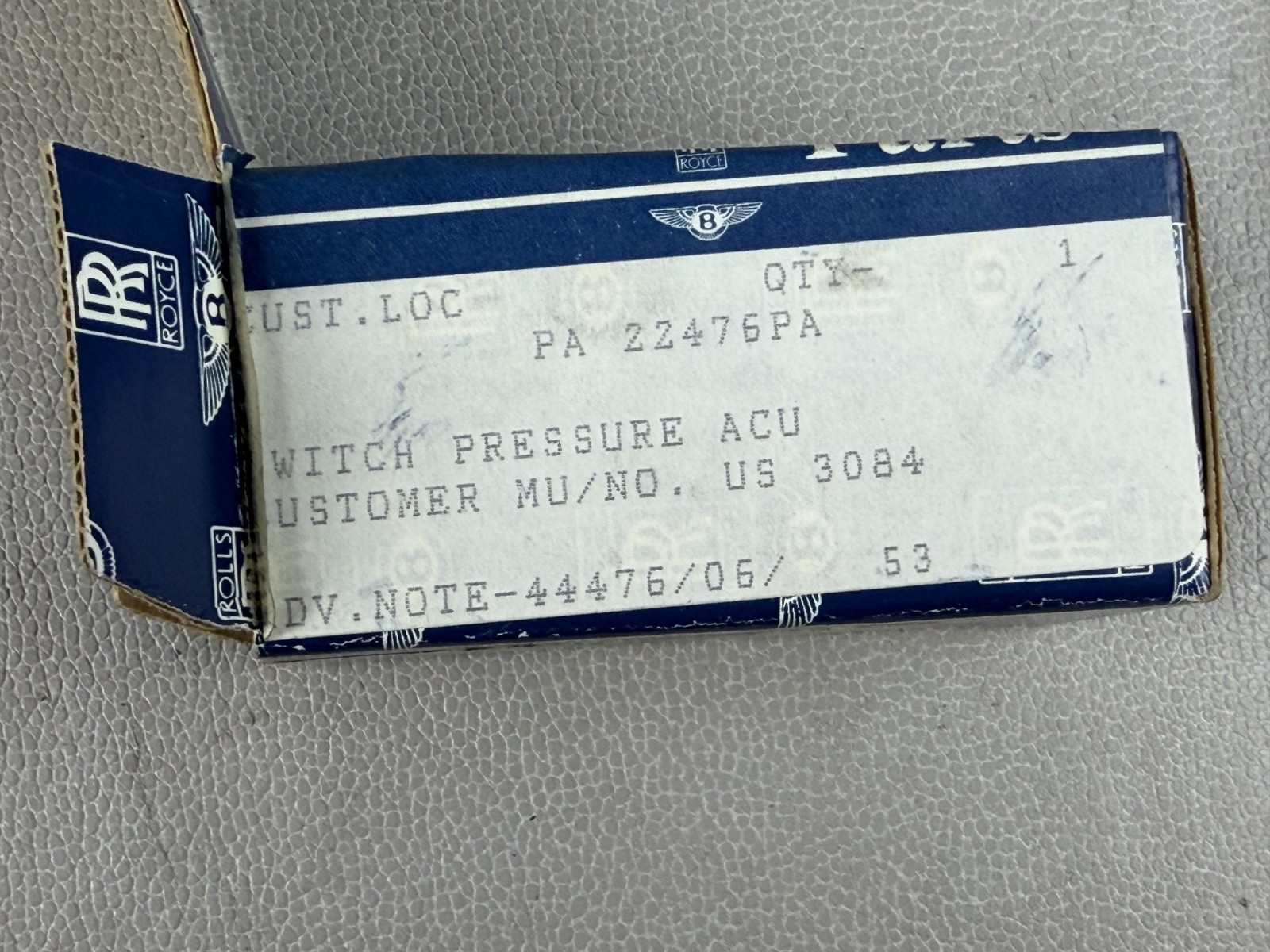 NEW! 1998-2002 Rolls Royce & Bentley Switch Pressure ACU OEM (PA22476PA)