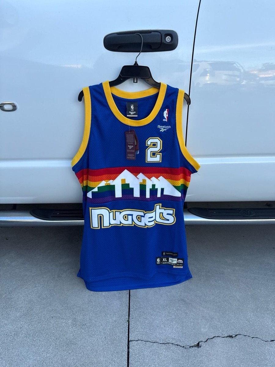 Reebok Hardwood Classics Denver Nuggets Alex English #2 Rainbow