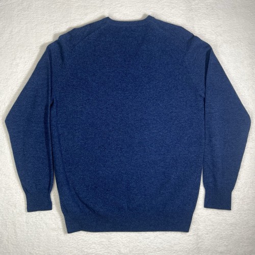 J. Press Blue V-Neck Wool Sweater 100% Geelong Lambswool Size Medium Eur 50/42” - Picture 5 of 13