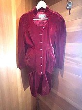 Vintage Thierry Mugler Burgundy Velvet Suit 9AR