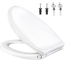 Elongated Toilet Seat Soft Close with Cover, Oval Toilet Seat Replacement wit...