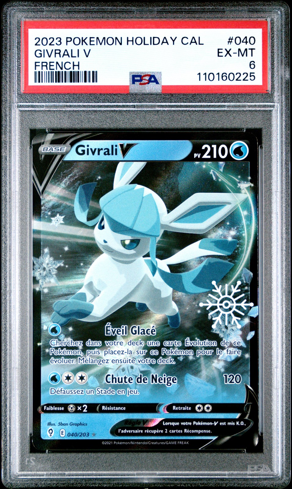 2023 POKEMON HOLIDAY CALENDAR FRENCH #040 GIVRALI V PSA 6
