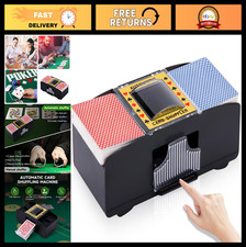 Automatic Card Shuffler - Battery-Operated Electric Shuffle for Poker, UNO, Blac