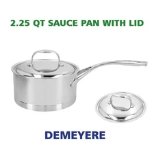 2.25 qt Saucepan With Lid, 18/10 Stainless Steel, Induction Compatible Stay-cool