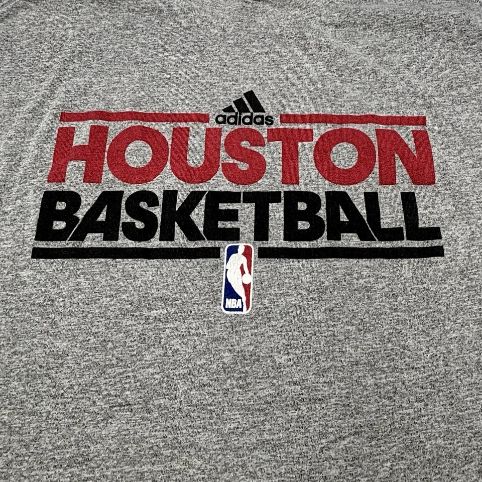 Adidas Houston Rockets 4XLT Gray Long Sleeve NBA T-Shirt 100% Polyester - Image 2 of 4