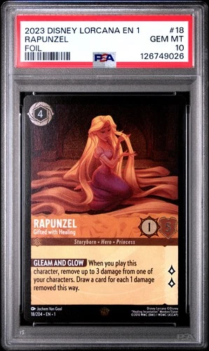 2023 DISNEY LORCANA EN 1-THE FIRST CHAPTER RAPUNZEL - GIFTED WITH HEALING PSA 10