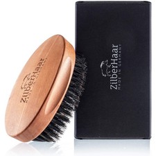 - Men's Slanted Bristle Hair and Beard Brush - Natural Boar and Pearwood Mili...
