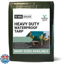Moose Supply Waterproof Heavy Duty Tarp - for Wood Furniture, Car