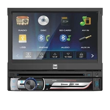 Dual Electronics DV715B 7" Touchscreen Flip-Out DVD Receiver Bluetooth | USB