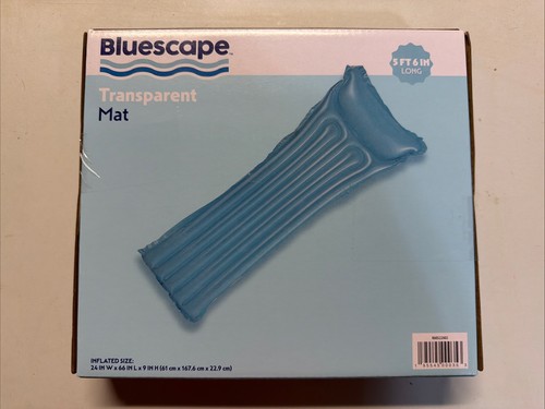 Bluescape Blue Transparent Air Mat Inflatable Pool Float Age 14 & up Unisex New - Picture 2 of 8