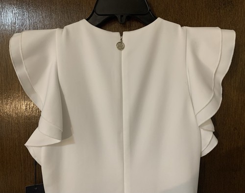 Tommy Hilfiger neu Damen 99 $ ärmelloses Etuikleid Bleistiftkleid elfenbeinfarben 4 Small neu mit Etikett - Bild 12 von 21