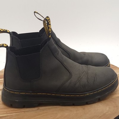 Dr. Doc Martens Hardie II M's 8 W's 9 Black Leather Chelsea Boots Distressed