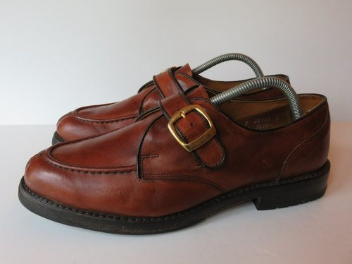 Scarpe Oxford Allen Edmonds Cornell 10D Monk Strap Pelle Punta Spaccata Uomo Marrone