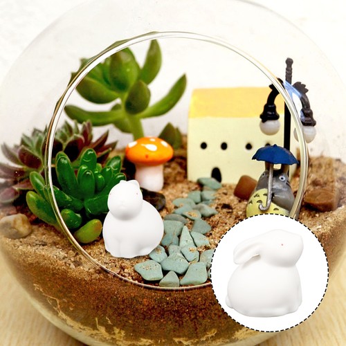 Ceramic Rabbit Ornament Cute Bunny Statue Office Baby Home Decor - Bild 9 von 12