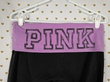 Victorias Secret PINK VINTAGE Foldover Yoga Pants CAPRI Y2k 86 MEDIUM