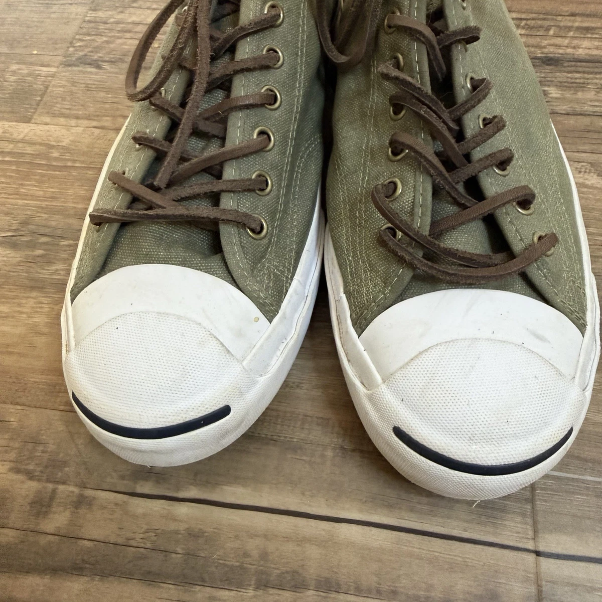 Converse Jack Purcell niedrig grün weiß Schuhe Herbst Freizeit Herren Größe 11,5 klassisch