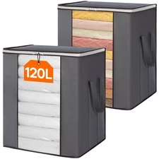 Lifewit 120L Extra Large Blanket Storage Bags, Foldable Comforter Storage