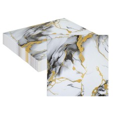 20Pcs 11.8"x11.8" Marble Peel and Stick Backsplash Wall Tiles, Gray/Gold