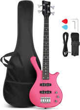 4 String Electric Bass Guitar, 36-Inch Bass Guitar Beginner Kit with Cable, Stra