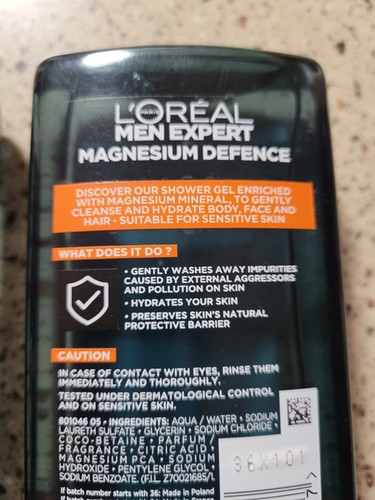 2 Loreal Mens Expert Magnesium Defense Hypoallergen Duschgel Körper Gesicht Haare - Bild 3 von 5