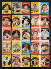 1959 Topps Baseball Set Break 25 Cards