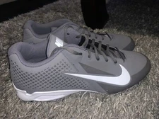 NEW MEN’S NIKE VAPOR STRIKE MCS 535598 015 GRAY WHITE FOOTBALL CLEATS SIZE 14
