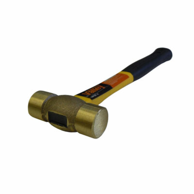 BRASS HEAD HAMMER MALLET FIBERGLASS HANDLE ERGONOMIC GRIP 1, 2, 3, 4, Lbs.