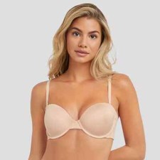 Maidenform Women's Side Smoothing Multiway Strapless Bra Beige Size 40DD