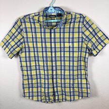 Chaps Mens Button Up Shirt Sz 2XL Short Sleeve Plaid Multicolor Excellent