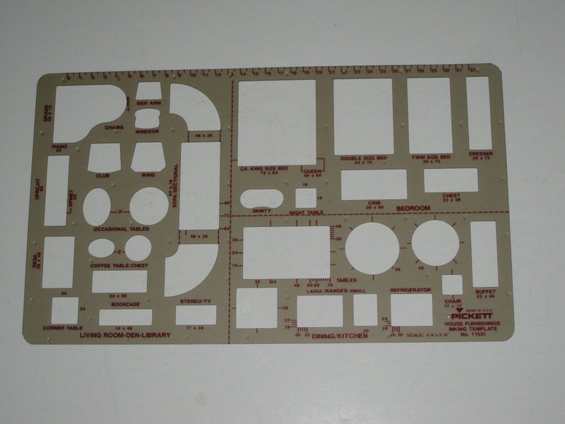 Pickett No 1155I House Furnishings Inking  Template Drafting