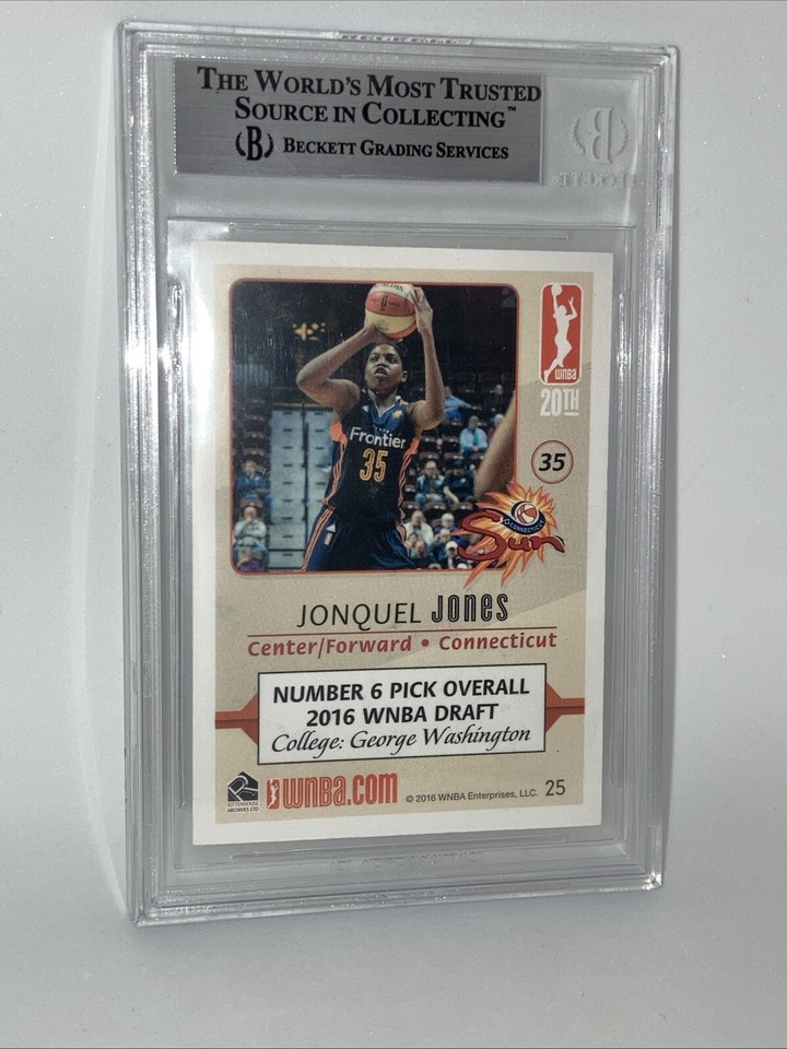 2016 WNBA 25 Jonquel Jones Rookie On Card Auto DNA Beckett York