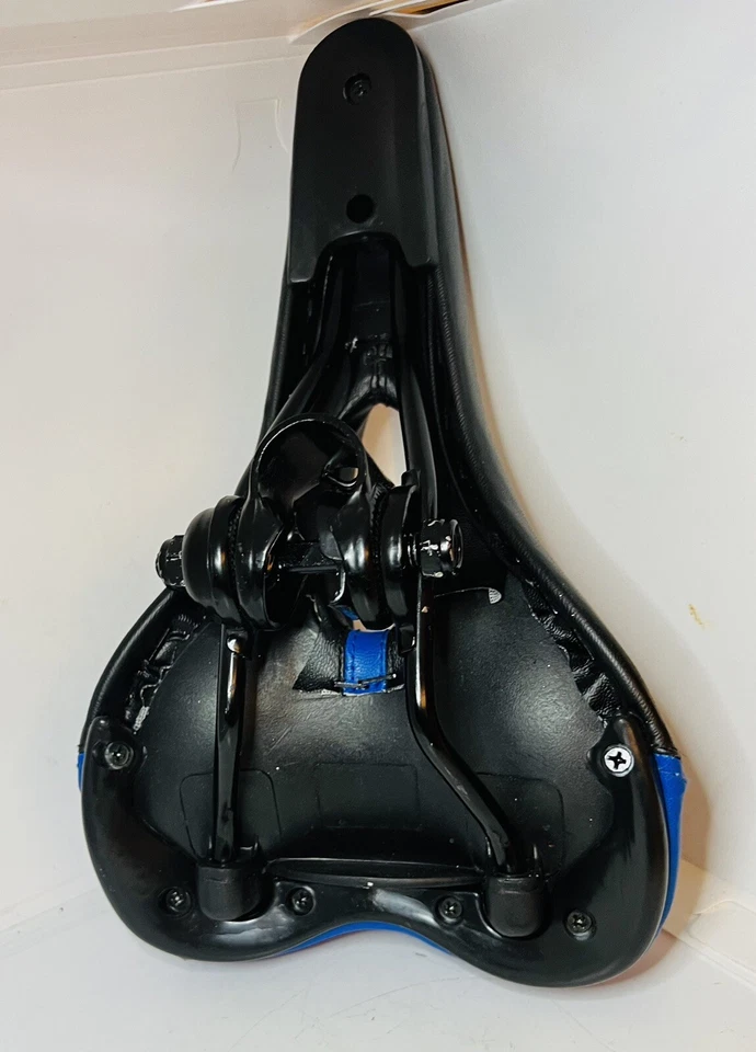 Sillín de Bicicleta Asiento de Bicicleta - Cuero Negro, Acero Acolchado 9,5 x 6 Foto 2 de 3