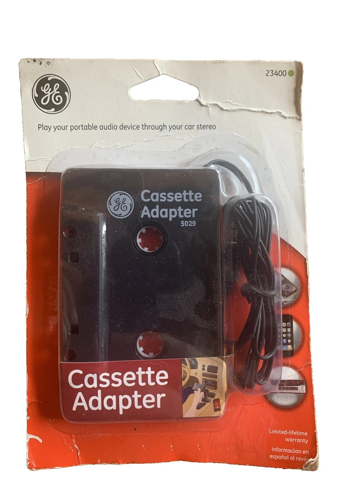 Reproductor de Audio con Cable Negro GE adaptadores de cassette