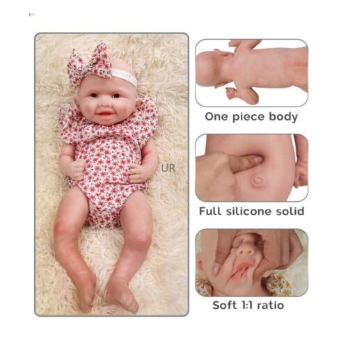 48CM Newborne Baby Anatomically Correct Girl Floppy Smiling Silicone Reborn Doll - Picture 1 of 9